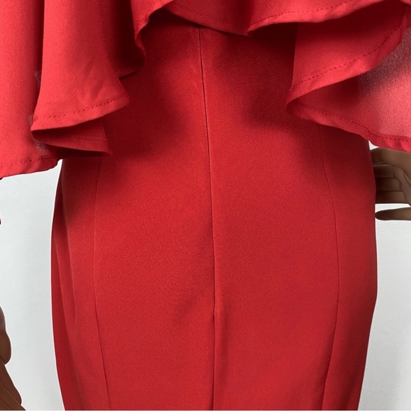 JAY X JAYGODFREY RED COLD-SHOULDER MAXI GOWN - Picture 8 of 10